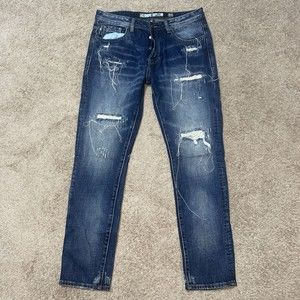 Billionaire Boys Club BBC Blue Distressed Astronaut Jeans Men's Size 34